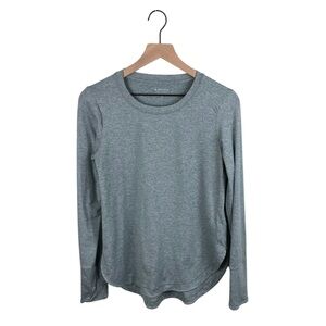 Athleta Uptempo Top Long Sleeves Size Small Heathered Sage Bali Green Athleisure